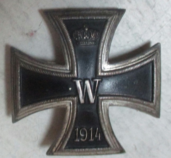 Convex German WW1 1st Class Iron Cross The CL 1914 Silver German
